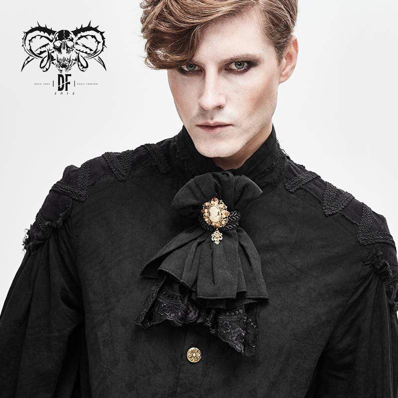 Men's Vintage Lace Edge Pandent Black Bowties – Punk Design