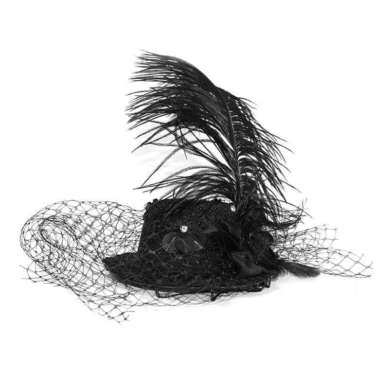 Women's Vintage Feathers Mesh Mini Hats