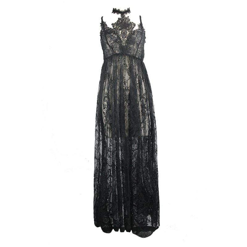 Women's All Lace Long Goth Dress – Punk Design