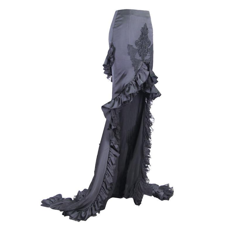 Women's Asymmetric Goth Punk Frilled Skirt