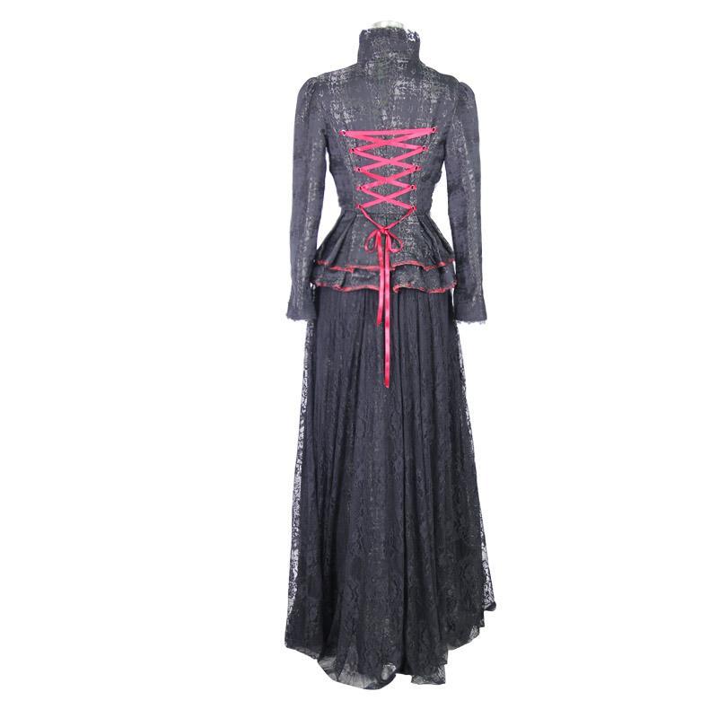 Women's Basque Style Goth Punk Lace Gown