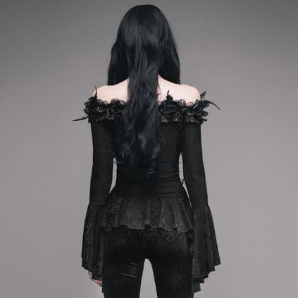 EVA LADY Women's Embellished Gothic Punk Top
