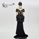 EVA LADY Women's Gorgeous Sheer Floral Lace Ruffled Fitted Corsets With Detachable Hem