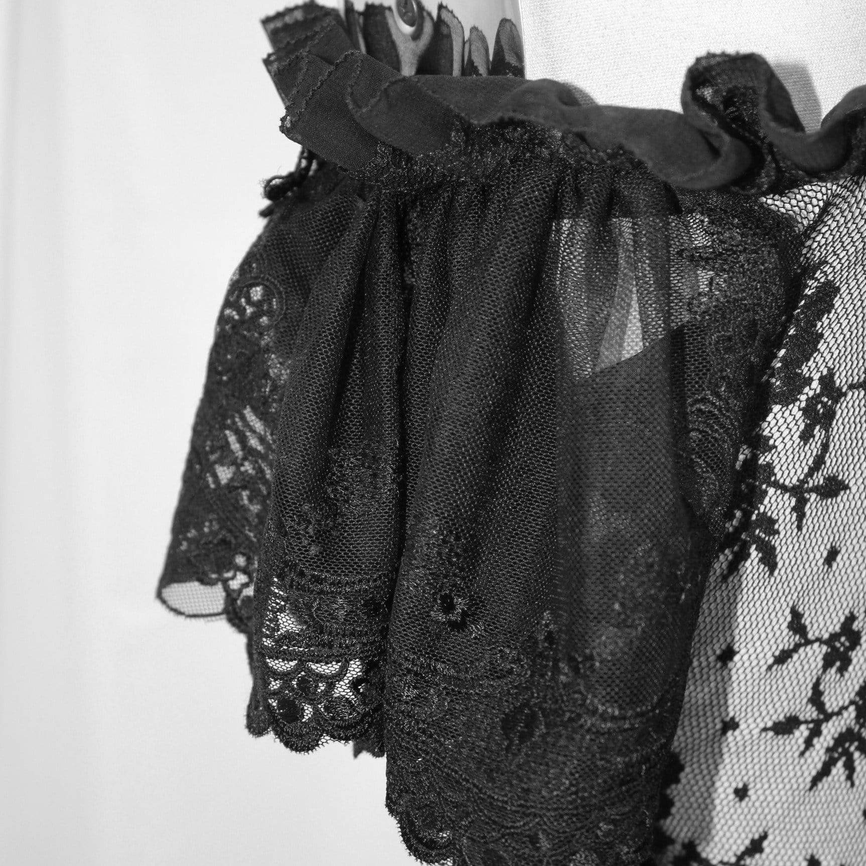 EVA LADY Women's Gorgeous Sheer Floral Lace Ruffled Fitted Corsets With Detachable Hem