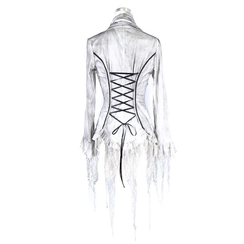 Women's Goth Fitted Blouse White