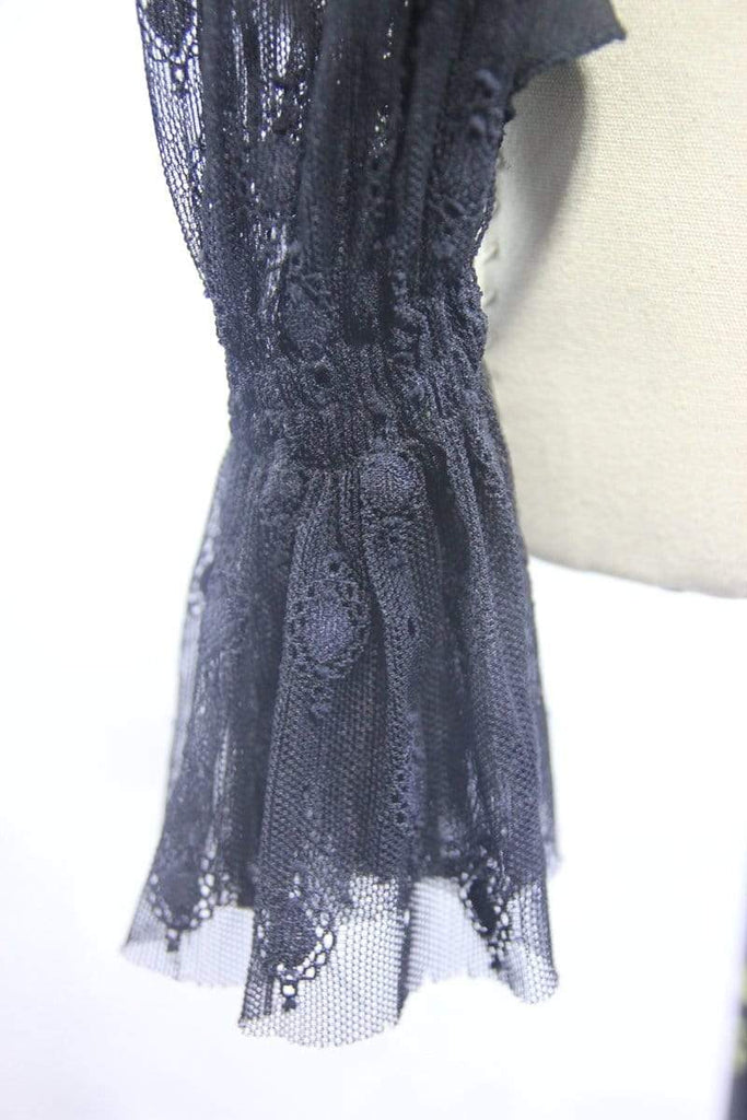 Women's Goth Floral Lace Sheer Shirt