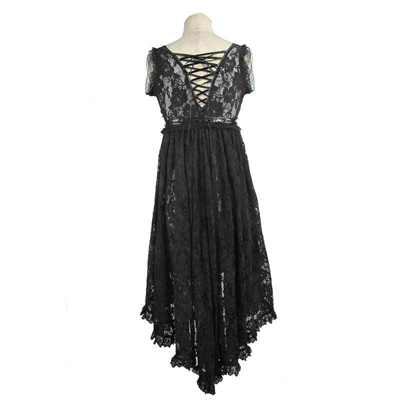 Women's Goth Lace Over Dress