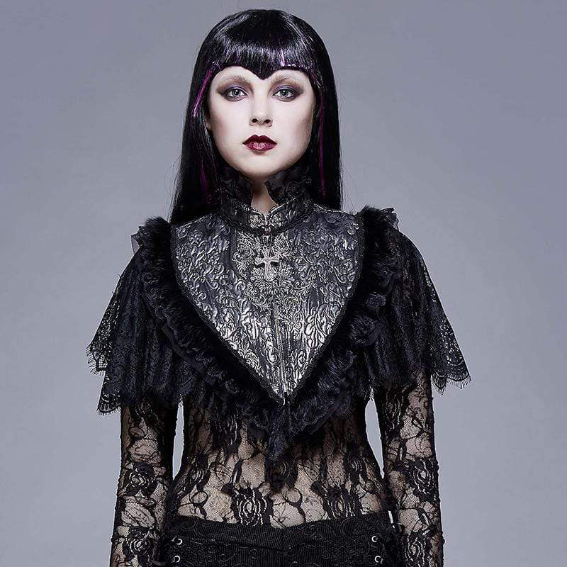 EVA LADY Women's Goth Multilayer Lace Cape