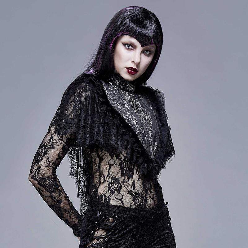 EVA LADY Women's Goth Multilayer Lace Cape