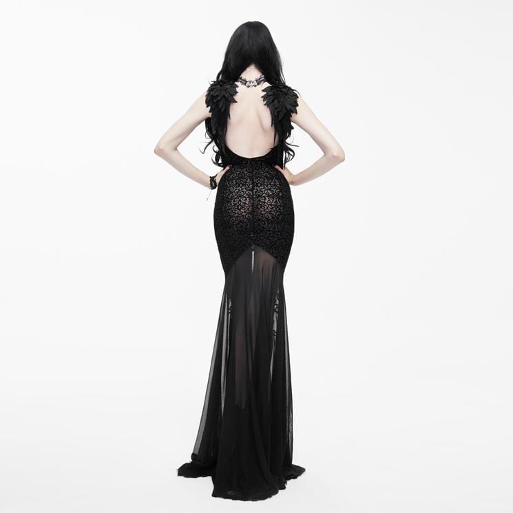 EVA LADY Women's Goth Punk Mermaid Gown