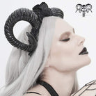 Women's Gothic Black Devil Horn and Roses Headwears