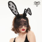 EVA LADY Women's Gothic Bunny Ears Floral Lace Headband