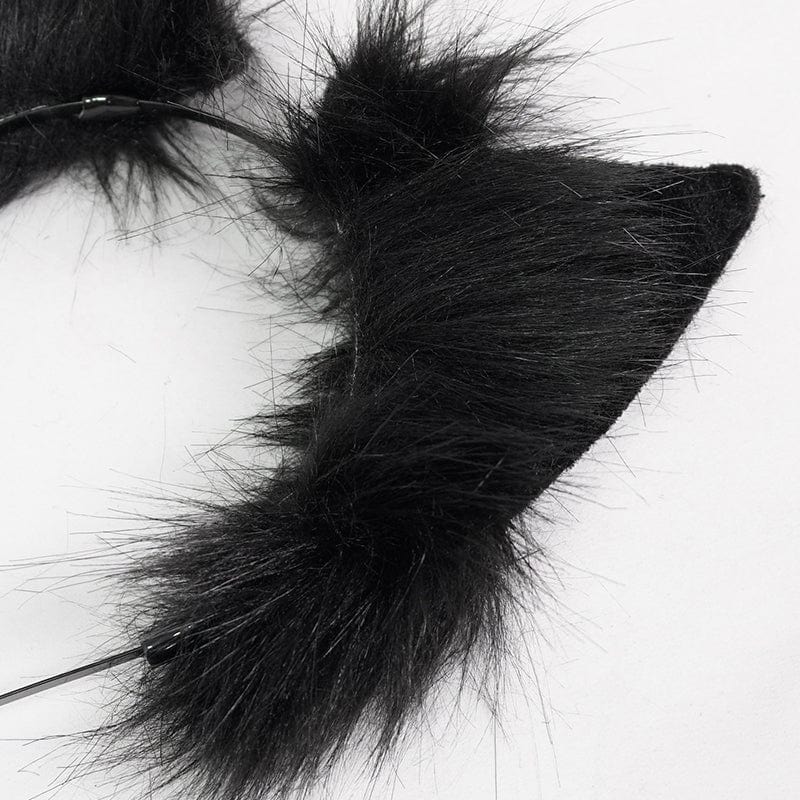 EVA LADY Women's Gothic Bunny Ears Headband Black