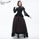 EVA LADY Women's Gothic Cape Sleeved Lace Ruffles Shirt