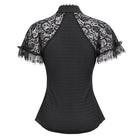 EVA LADY Women's Gothic Cheongsam Collar Lace Splice Ruffled Shirt