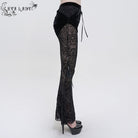 EVA LADY Women's Gothic Drawstring Mesh Splice Flared Pants