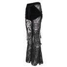 EVA LADY Women's Gothic Drawstring Mesh Splice Flared Pants