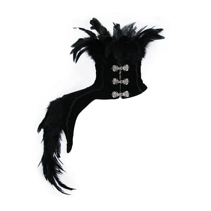 Women's Gothic Feather Embellished Collar