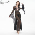 EVA LADY Women's Gothic Flare Sleeved Backless Sheer Sexy Nightgown