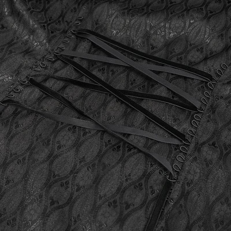 EVA LADY Women's Gothic Flared Sleeved Beaded Long Coat