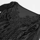EVA LADY Women's Gothic Flared Sleeved Lace Splice Beaded Shirt