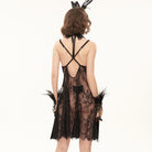 EVA LADY Women's Gothic Halterneck Backless Sexy Velet Nightgown