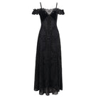 EVA LADY Women's Gothic Off Shoulder Side Slit Floral Lace Maxi Dress