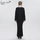 EVA LADY Women's Gothic Plunging Floral Embroidered Lace Splice Dress