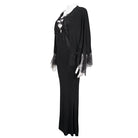 EVA LADY Women's Gothic Plunging Floral Embroidered Lace Splice Dress