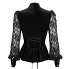 EVA LADY Women's Gothic Puff Sleeved Ruffled Lace Shirt