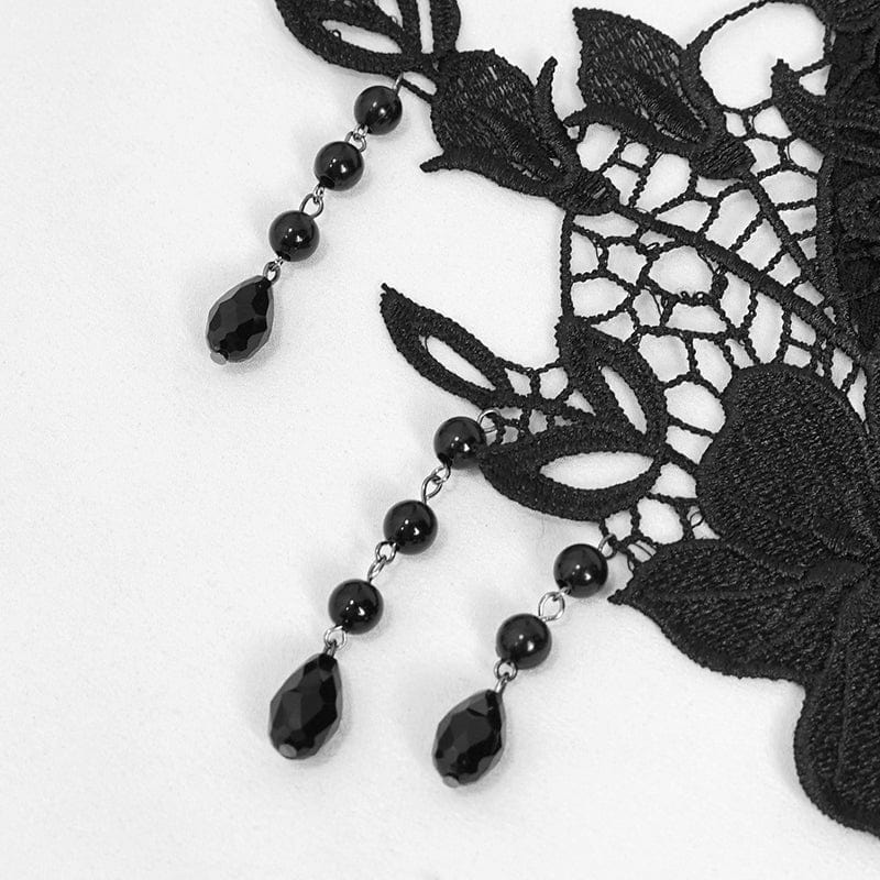 EVA LADY Women's Gothic Sexy Crochet Bra Lingerie Set