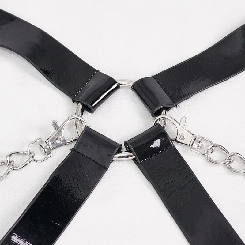 EVA LADY Women's Gothic Sexy Cross Harness with Cuffs