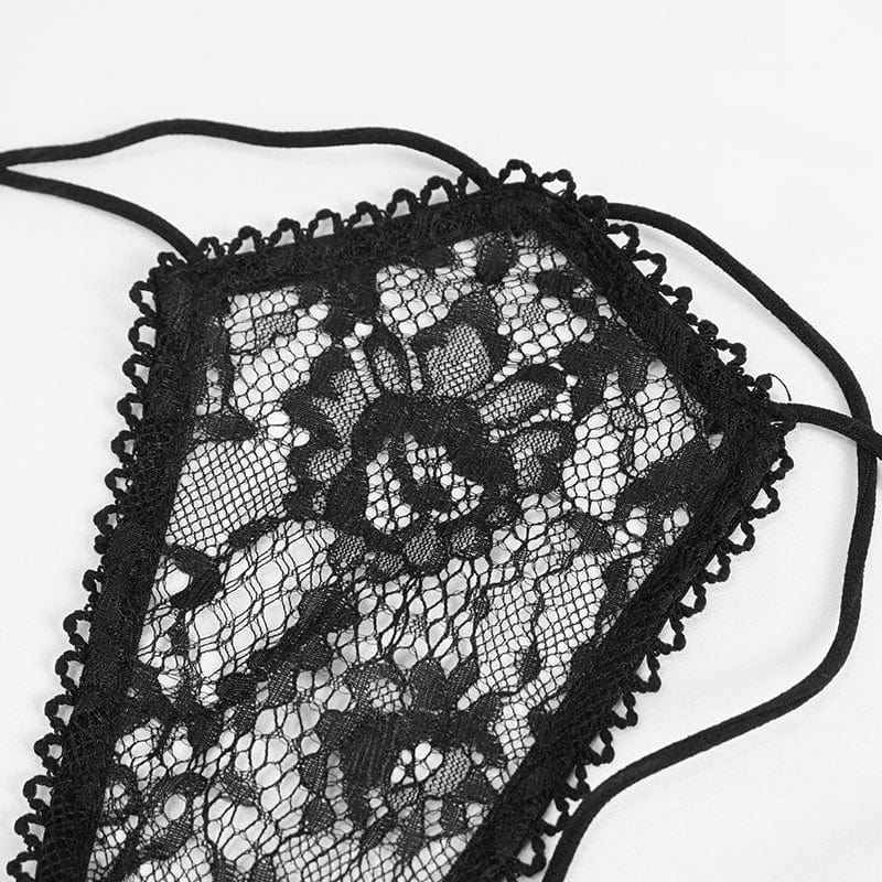 EVA LADY Women's Gothic Sexy Lace Bra Lingerie Set