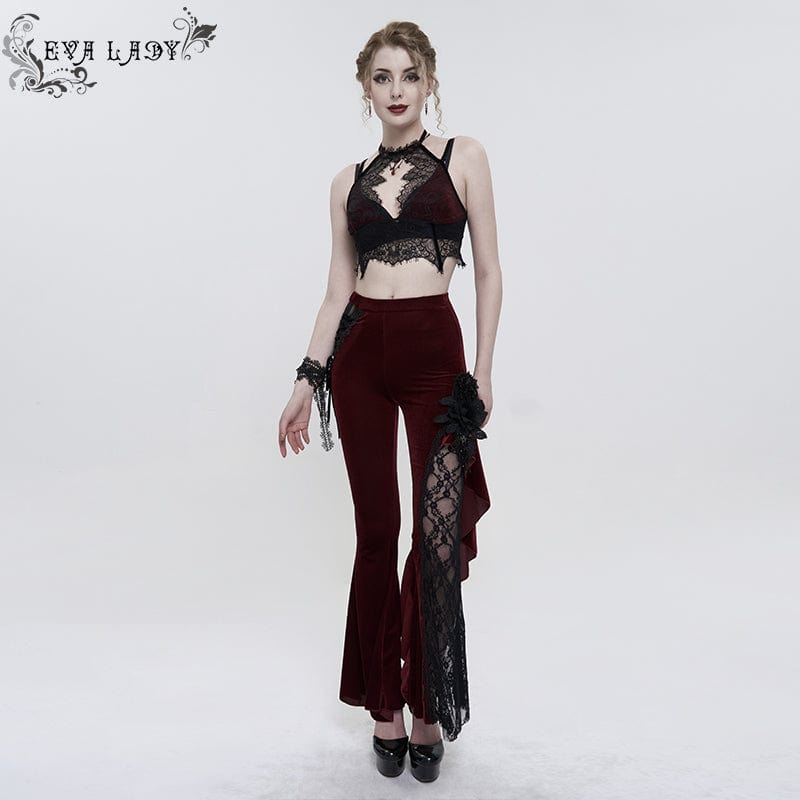 EVA LADY Women's Gothic Strappy Cutout Lace Bustier