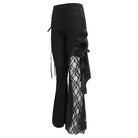 EVA LADY Women's Gothic Strappy Lace Splice Flared Pants