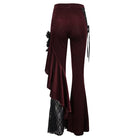 EVA LADY Women's Gothic Strappy Lace Splice Flared Pants Red