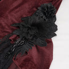 EVA LADY Women's Gothic Strappy Lace Splice Flared Pants Red