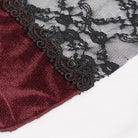 EVA LADY Women's Gothic Strappy Lace Splice Flared Pants Red