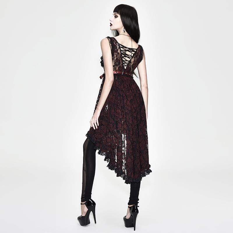 Women's Red Lace Goth Dress