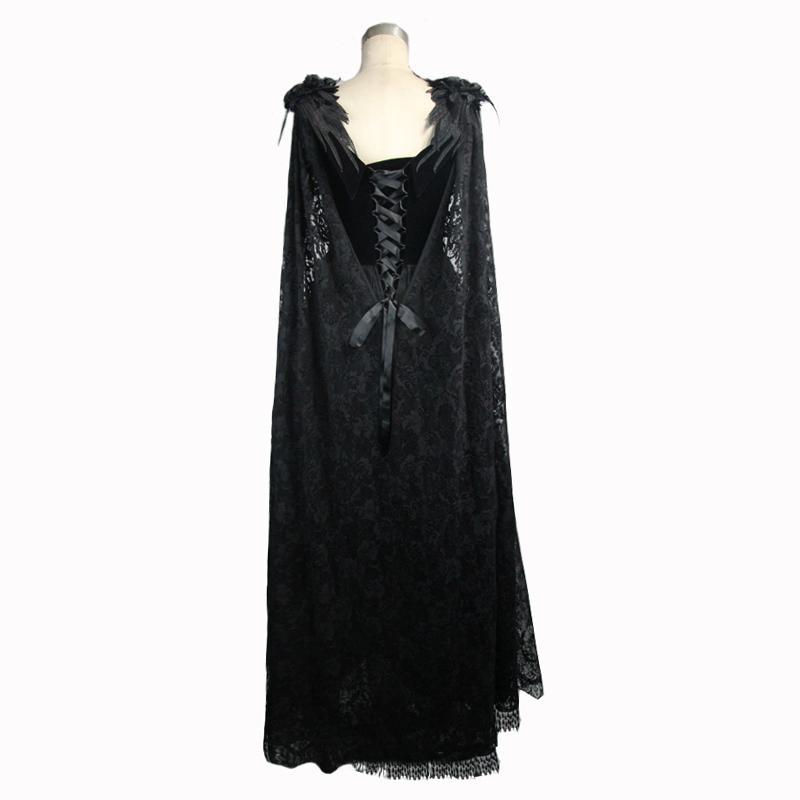 Women's Vintage Goth Lace Dress With Cape