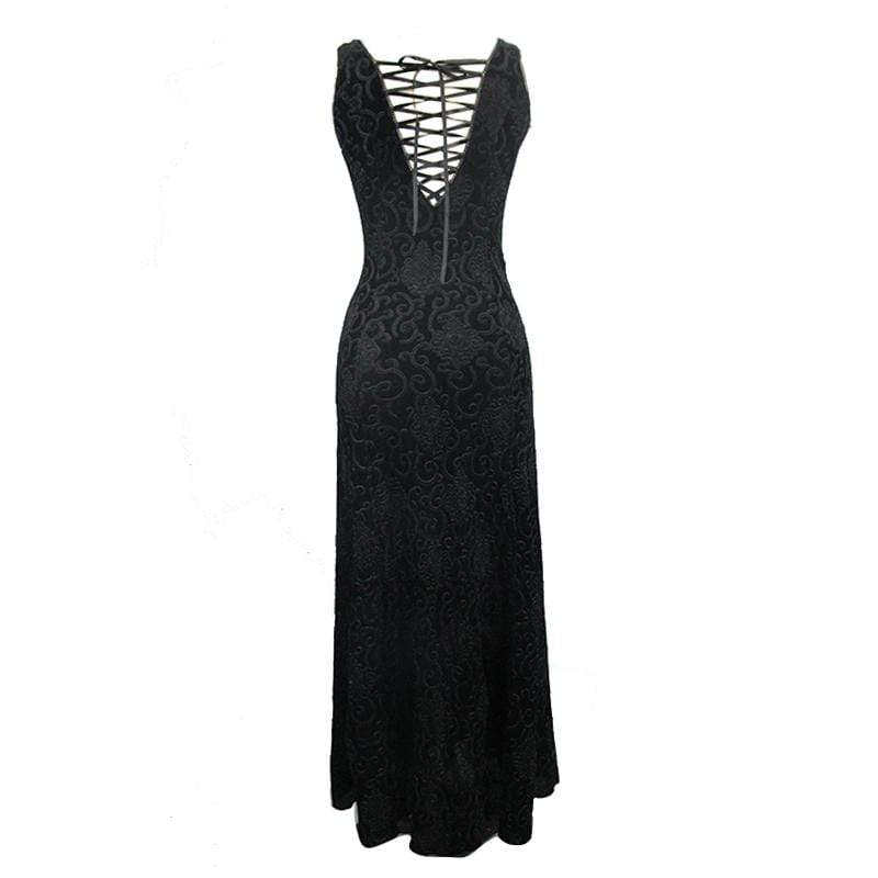 Women's Violet & Lace Goth Full Length Gown