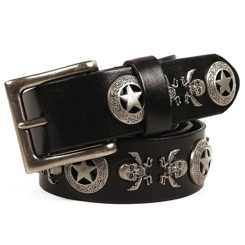 Men's Gothic Belts With Rivets Of Magic Circles And Skulls
