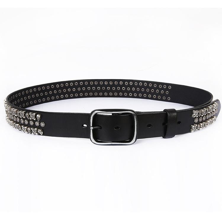 Men's Gothic Belts With Rivets Of Skulls And Crosses And Stars