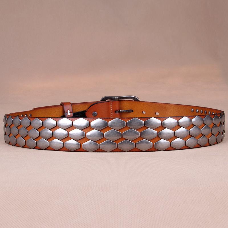 Men's Gothic Belts With Rivets Of Squama