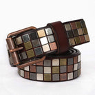 Men's Gothic Multi-colored Square Rivets Belts