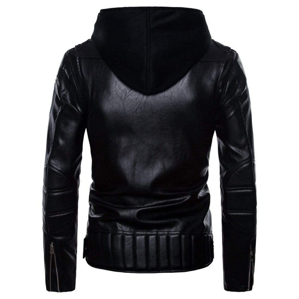 Men' Punk Two-layered Zips Jackets With Hood