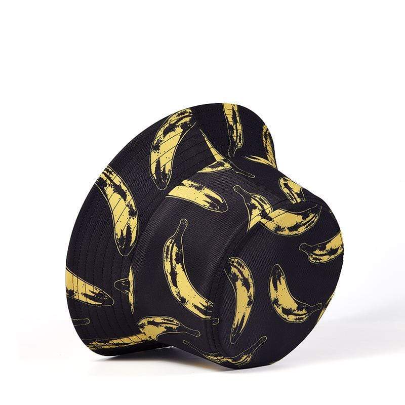 Men's Banana Printed Sun Protection Floppy Visor Bucket Hat