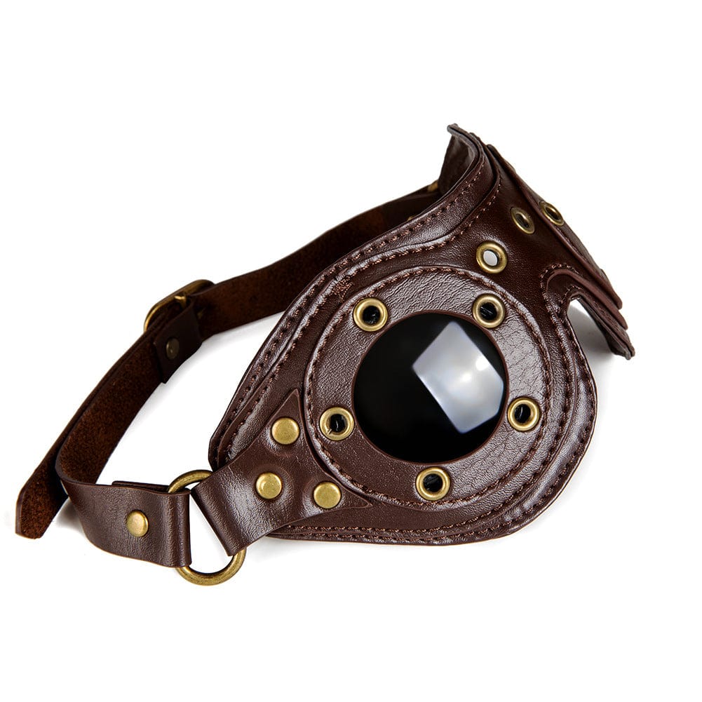 Kobine Men's Gothic Eyelets Faux Leather Goggles