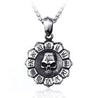 Men's Gothic Punk Skull Flower Necklace