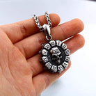 Men's Gothic Punk Skull Flower Necklace